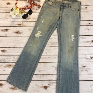 Ruehl No. 925 Distress ripped light denim jeans 27
